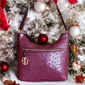GIANI BERNINI PURPLE FAUX OSTRICH BAG